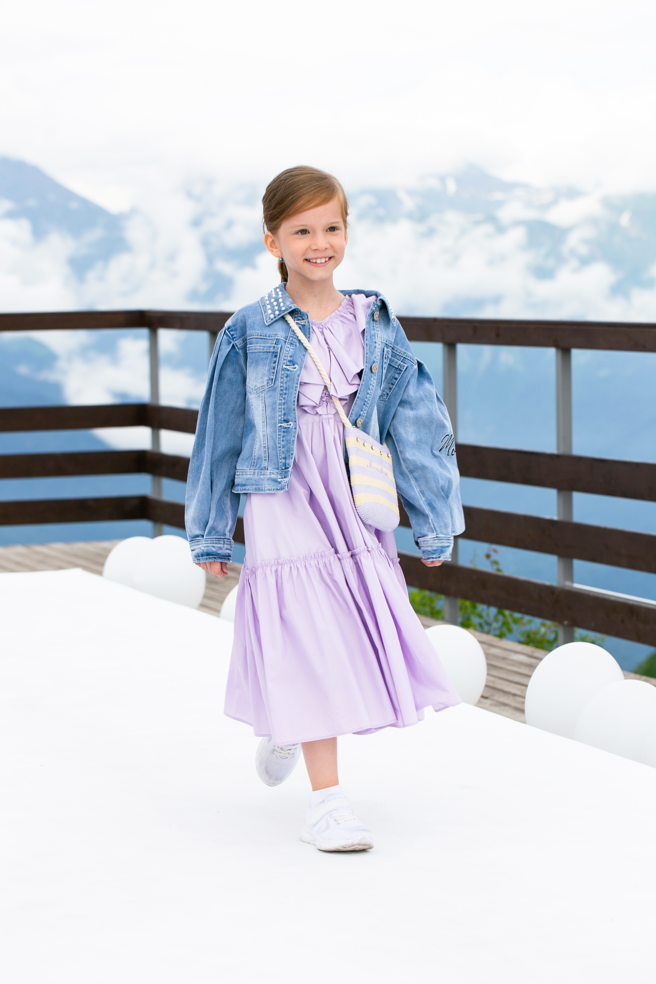 Сиреневое платье с рюшами Monnalisa детское, размер 104, цвет сиреневый - фото 2