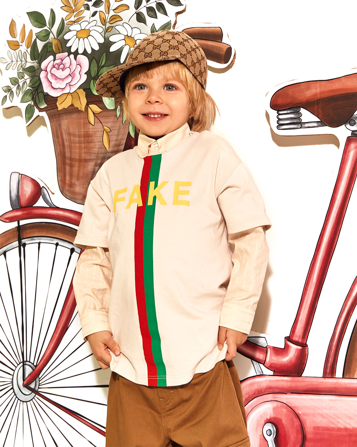 Бежевые брюки из габардина GUCCI детские, размер 86, цвет бежевый - фото 2