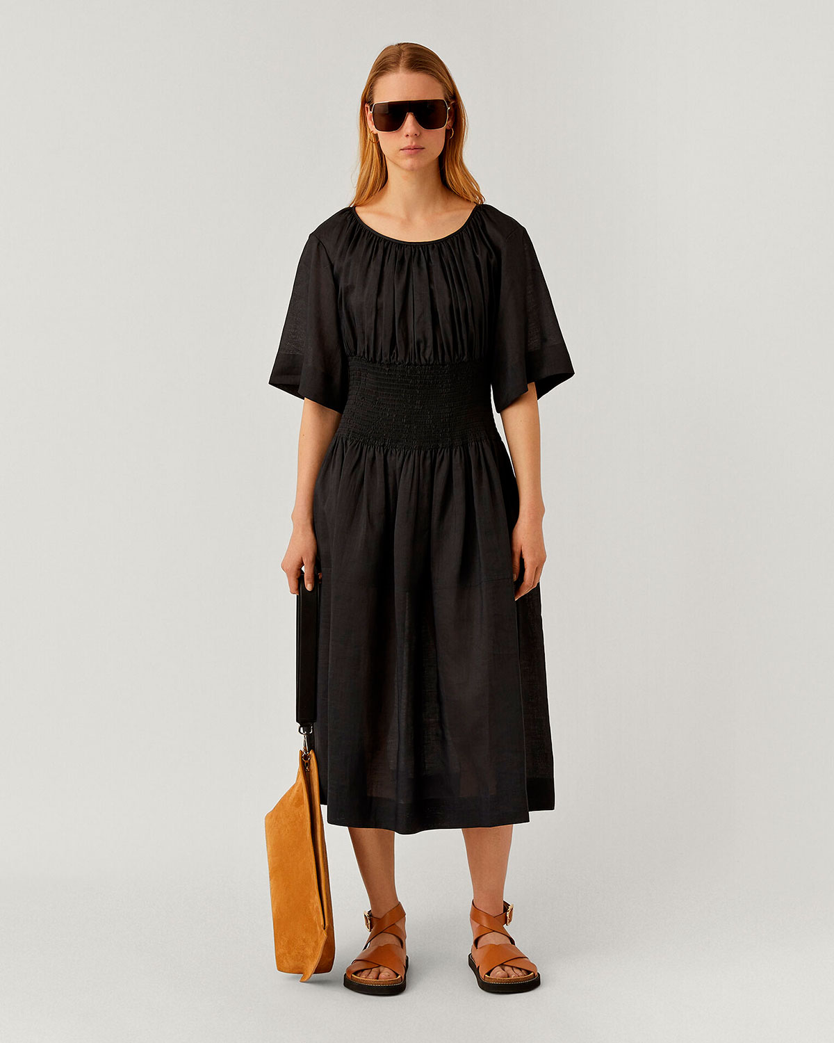 Черное приталенное платье Joseph, размер 40, цвет черный - фото 2