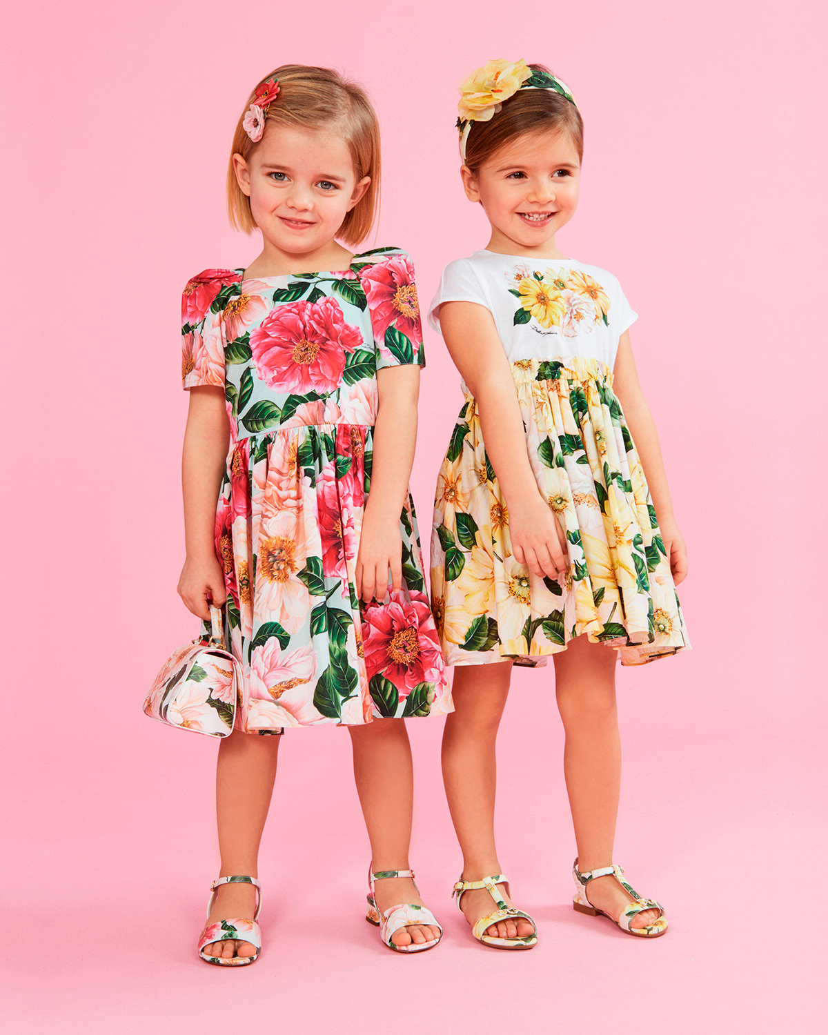 Платье с цветочным принтом на юбке Dolce&Gabbana детское, размер 98 - фото 2