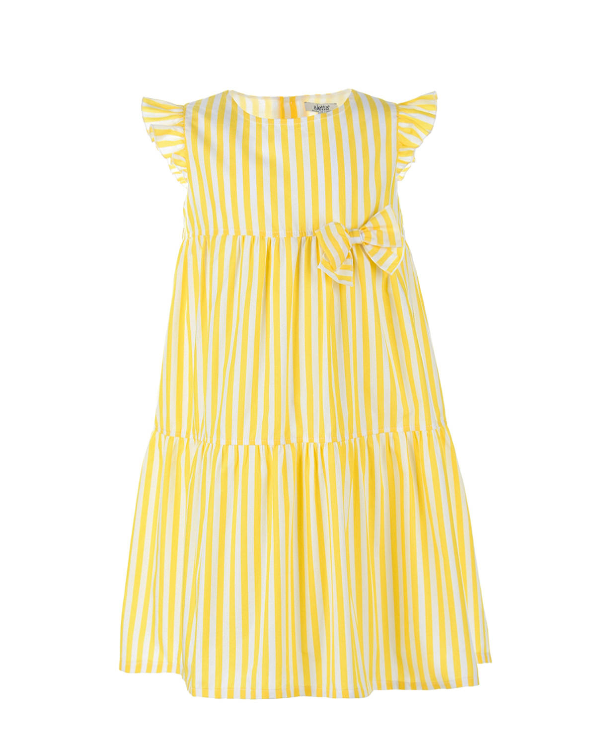 Платье в желто-белую полоску Aletta детское, размер 104, цвет мультиколор - фото 1