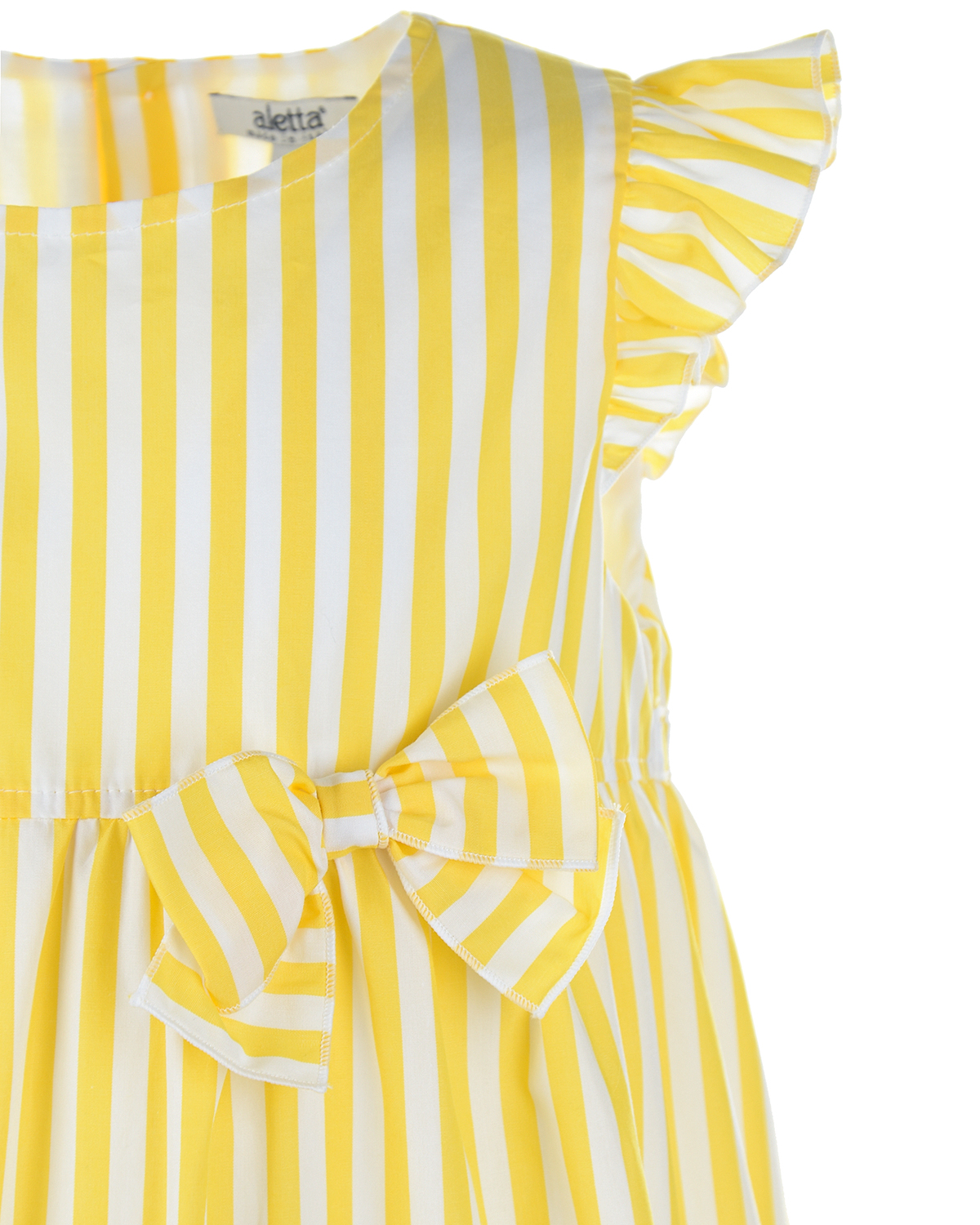 Платье в желто-белую полоску Aletta детское, размер 104, цвет мультиколор - фото 3