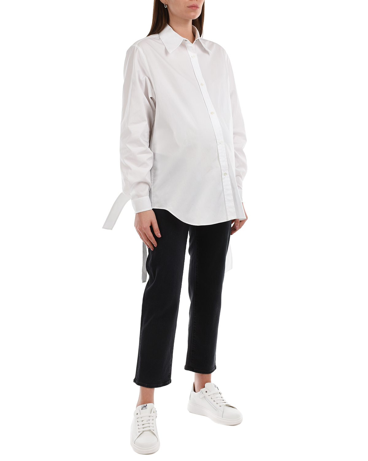 Удлиненная белая рубашка No. 21, размер 42, цвет белый - фото 8
