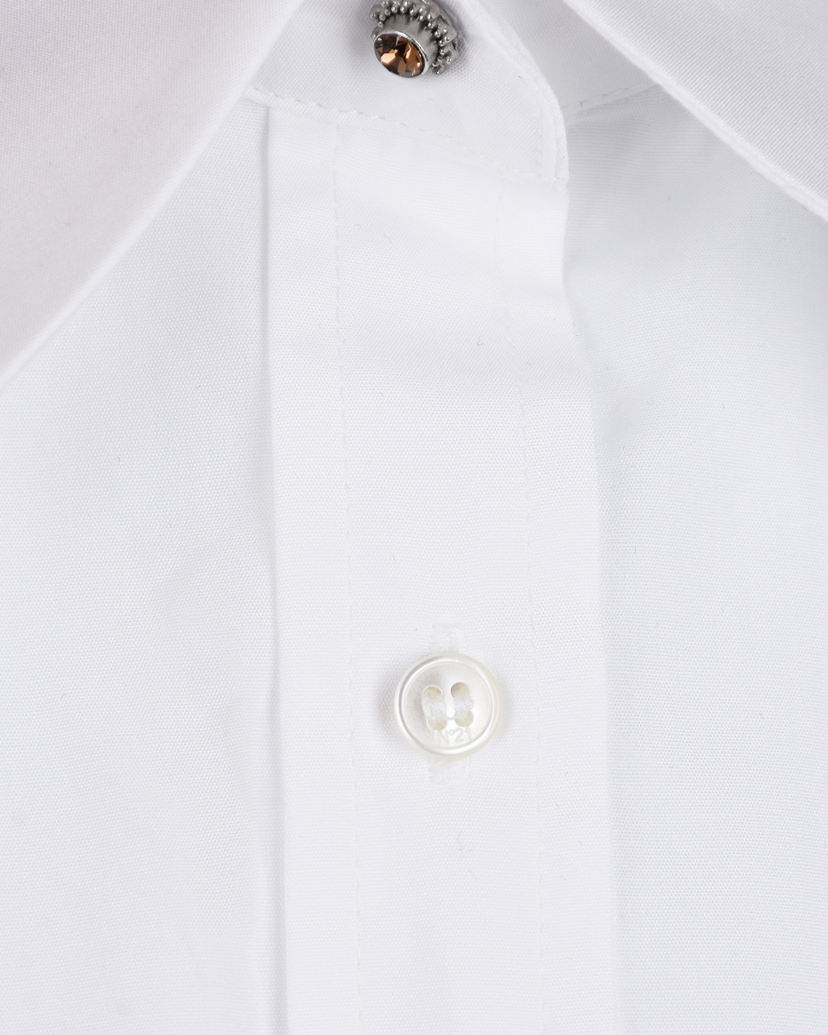 Удлиненная белая рубашка No. 21, размер 42, цвет белый - фото 9