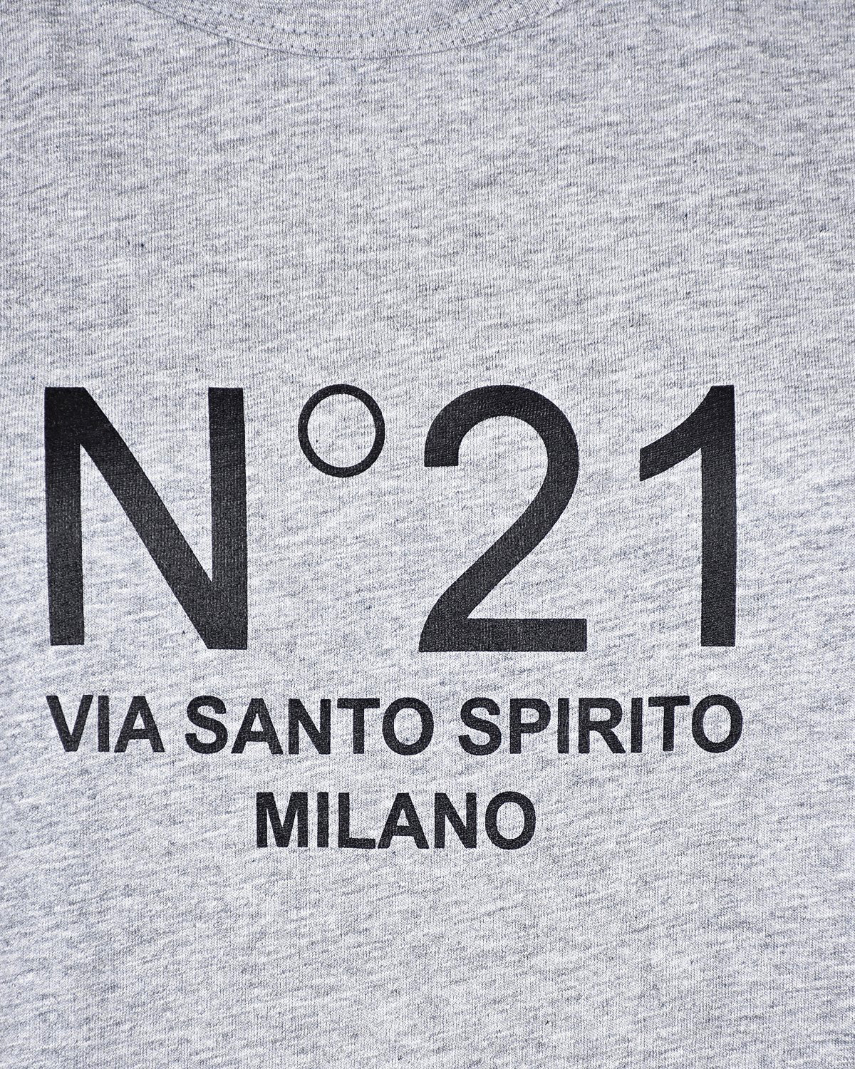 Серая базовая футболка с логотипом No. 21, размер 40, цвет серый - фото 6