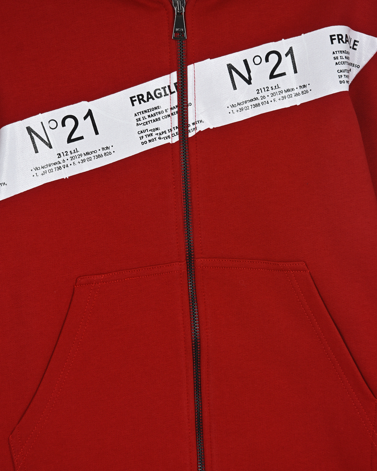 Красная спортивная куртка No. 21 детская, размер 128, цвет красный - фото 3