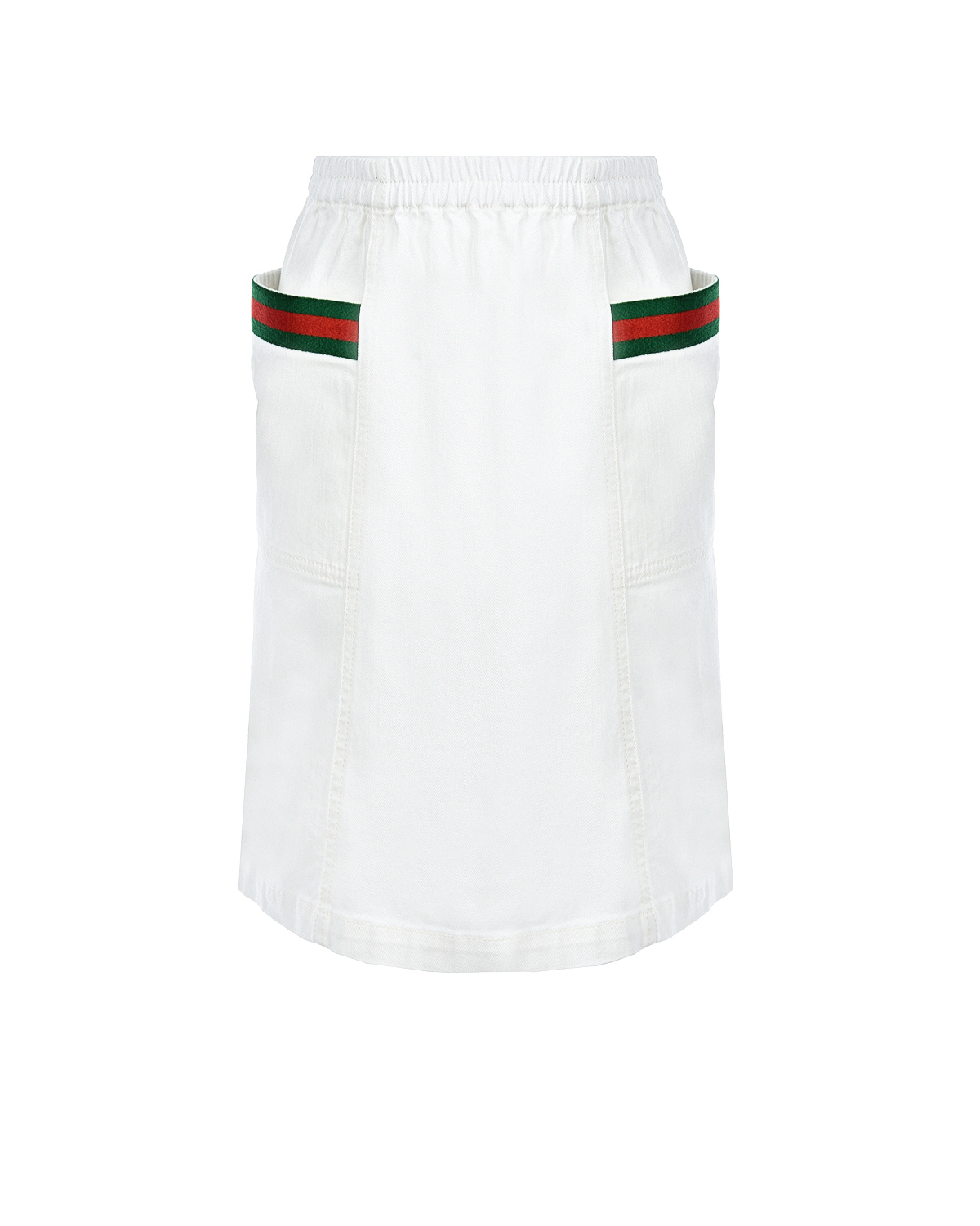 Белая джинсовая юбка с накладными карманами GUCCI детская, размер 152, цвет белый - фото 1