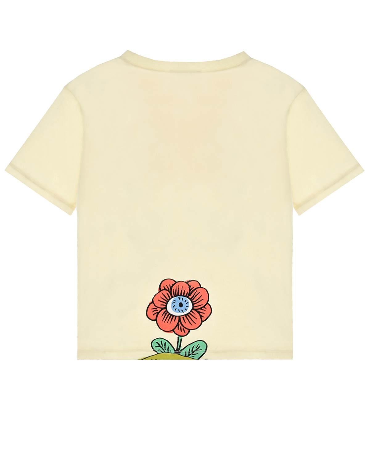 Кремовая футболка с принтом "подсолнухи" GUCCI детская, размер 104, цвет белый - фото 3
