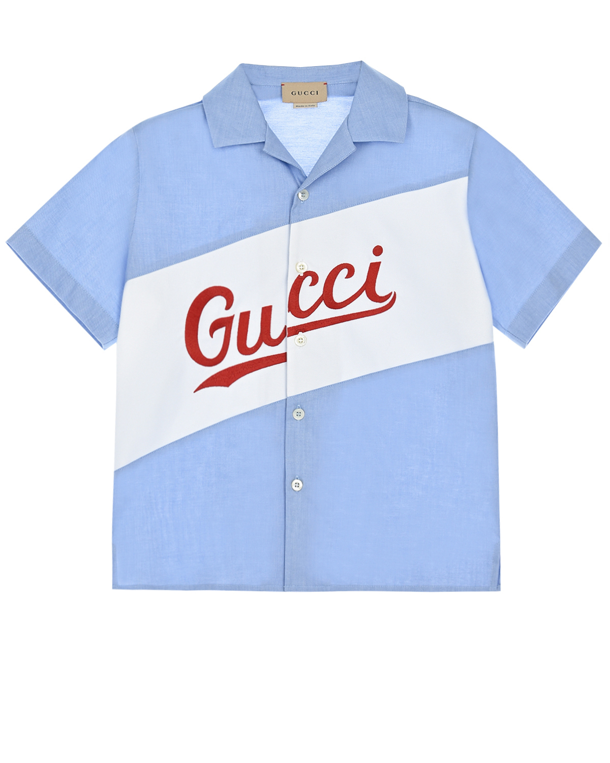 Голубая рубашка с логотипом GUCCI