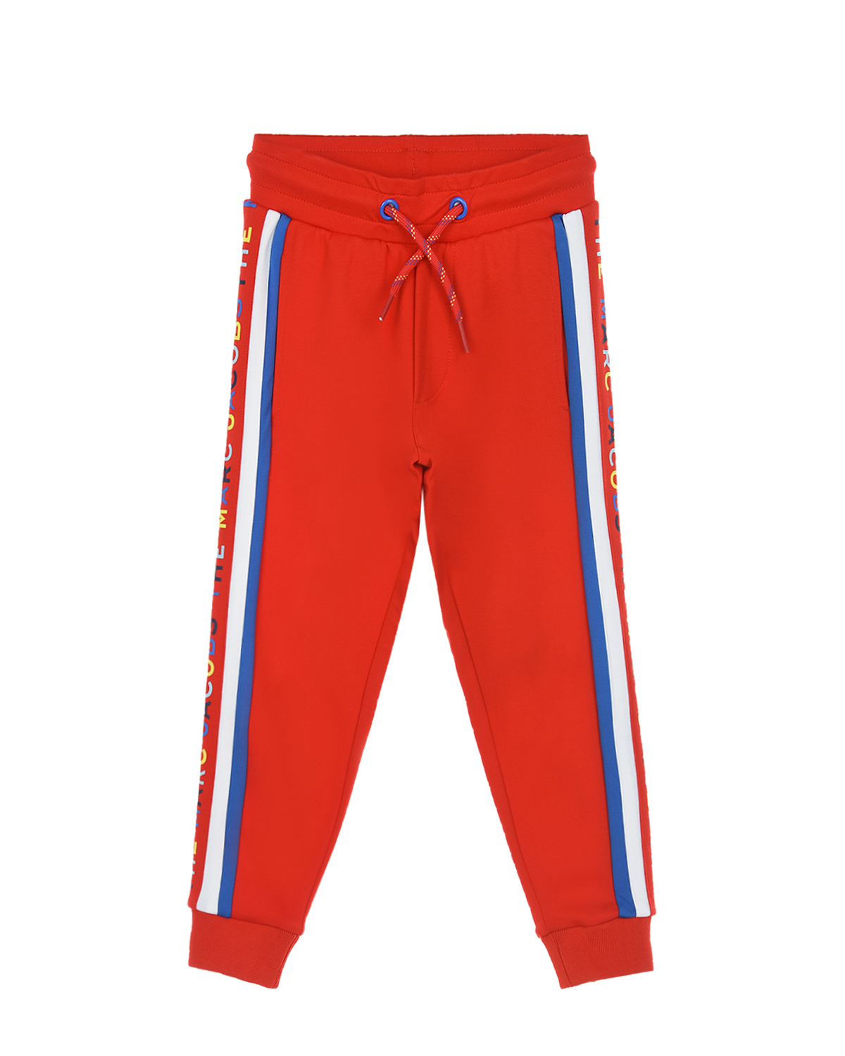 Красные спортивные брюки с разноцветными лампасами The Marc Jacobs детские, размер 92 - фото 1