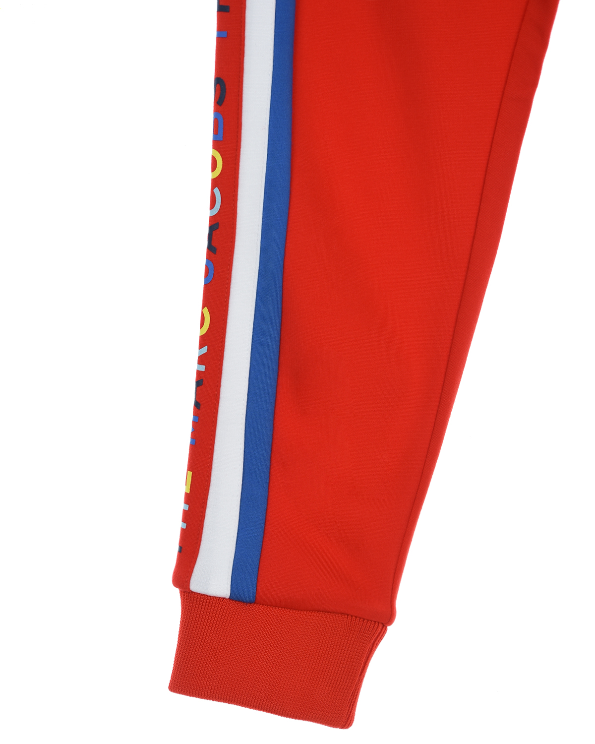 Красные спортивные брюки с разноцветными лампасами The Marc Jacobs детские, размер 92 - фото 4