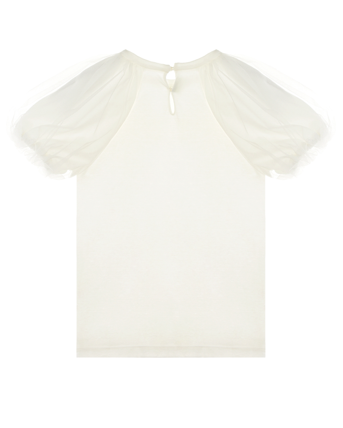 Белая футболка с рукавами-фонариками Fendi детская, размер 128, цвет белый - фото 2