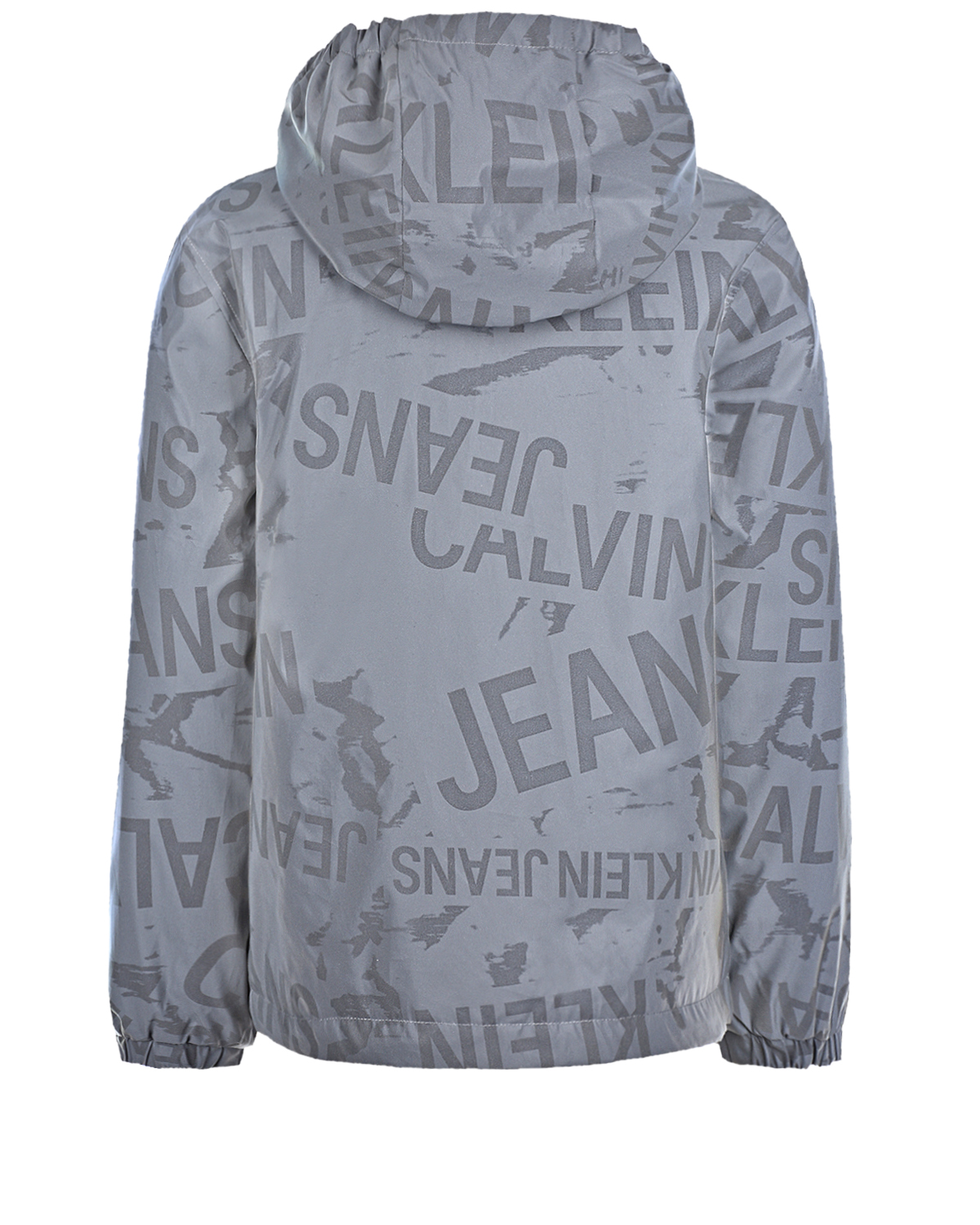 Серая куртка со сплошным логотипом Calvin Klein детская, размер 128, цвет серый - фото 2