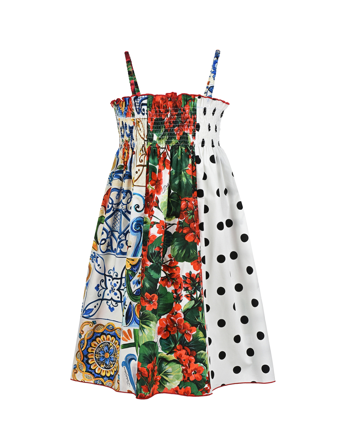 Хлопковый сарафан на тонких бретелях Dolce&Gabbana детский, размер 104, цвет мультиколор - фото 1