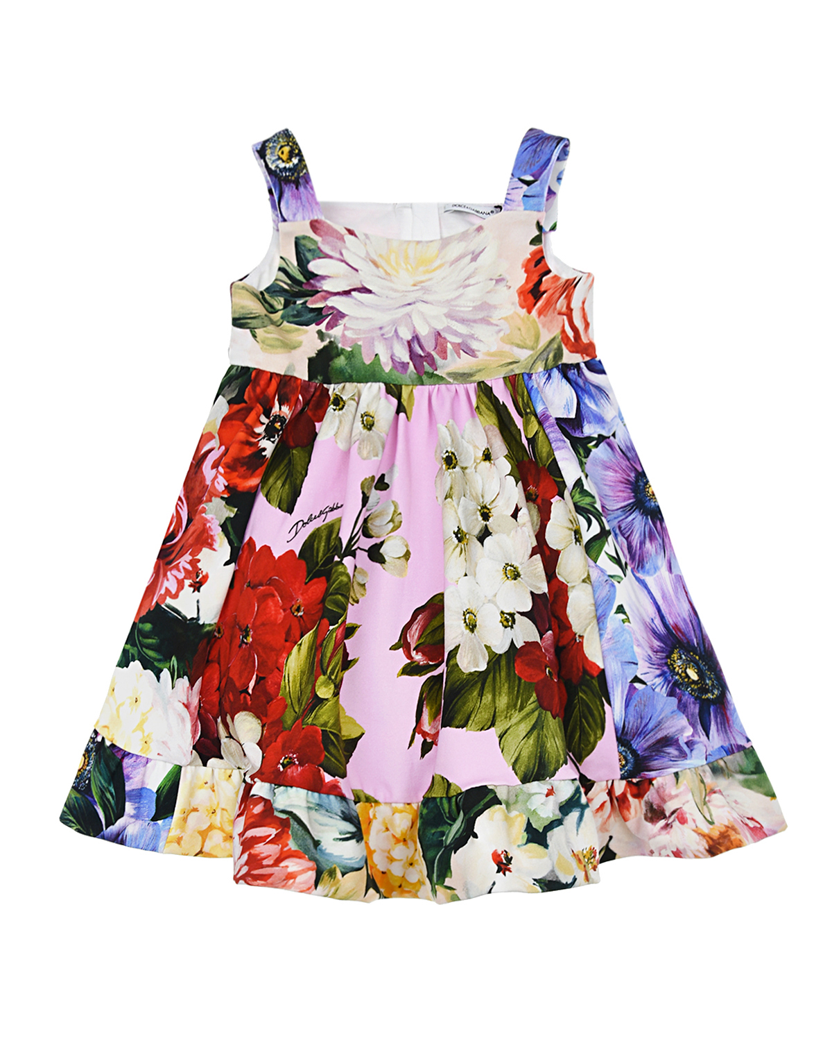 Трикотажное платье с цветочным принтом Dolce&Gabbana детское, размер 74 - фото 1