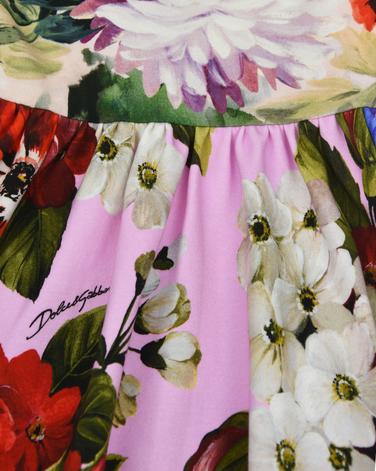 Трикотажное платье с цветочным принтом Dolce&Gabbana детское, размер 74 - фото 5
