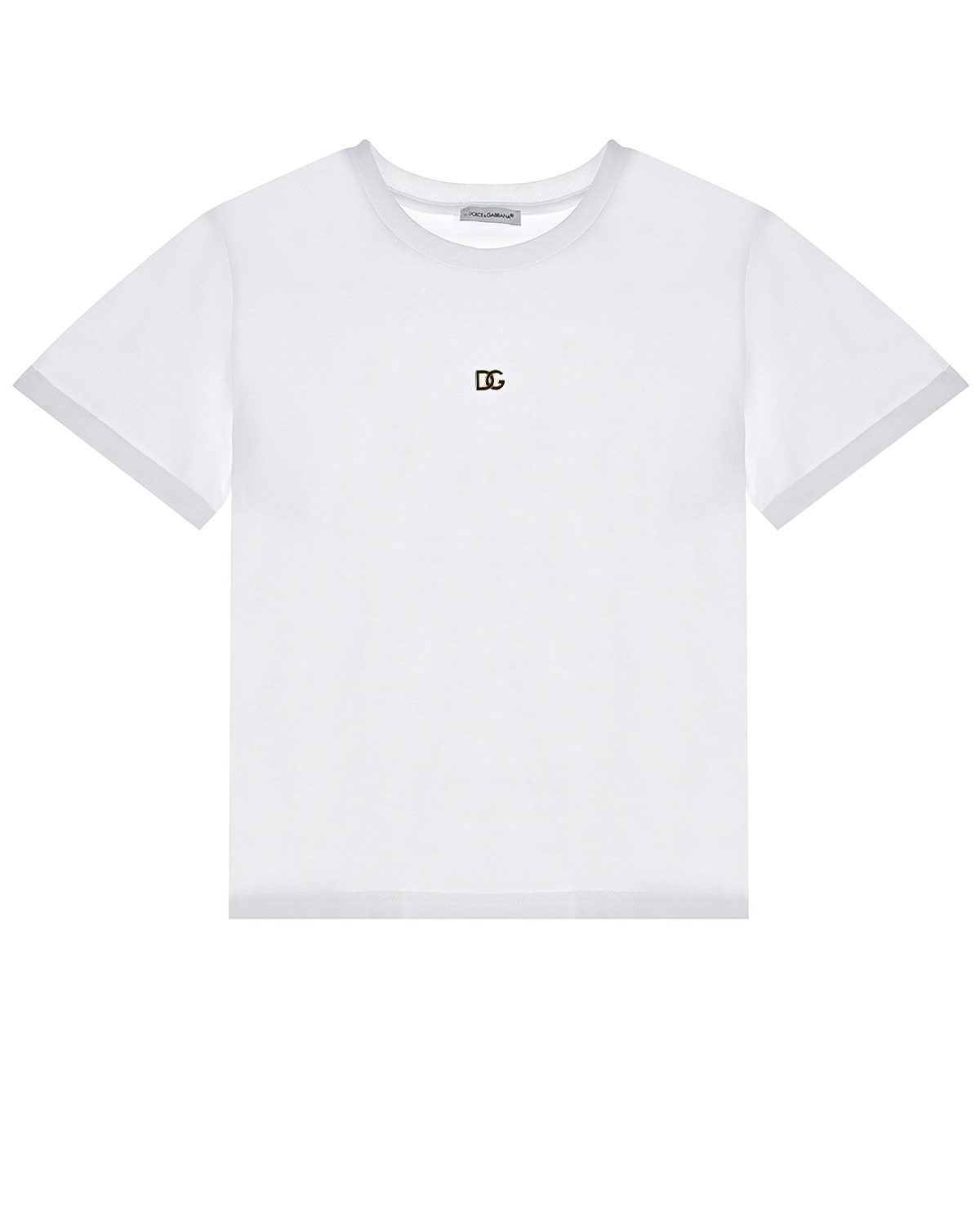 Белая футболка с маленьким логотипом Dolce&Gabbana детская, размер 116, цвет белый - фото 1