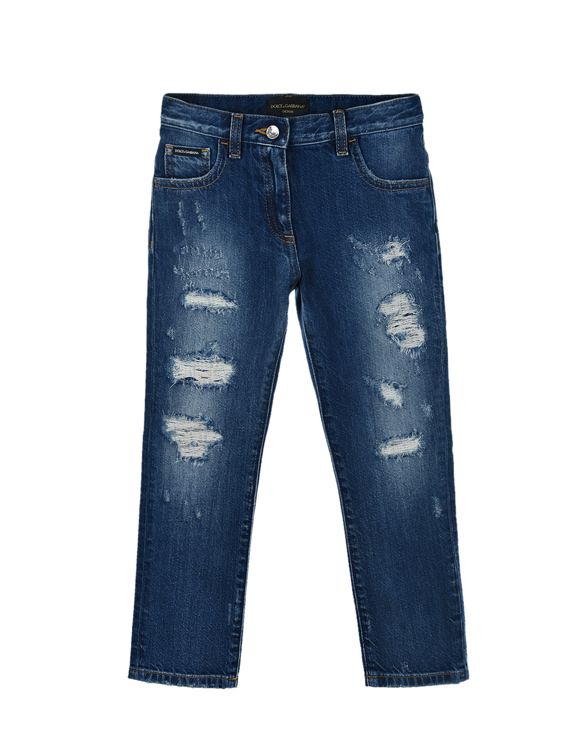 Синие джинсы с потертостями Dolce&Gabbana