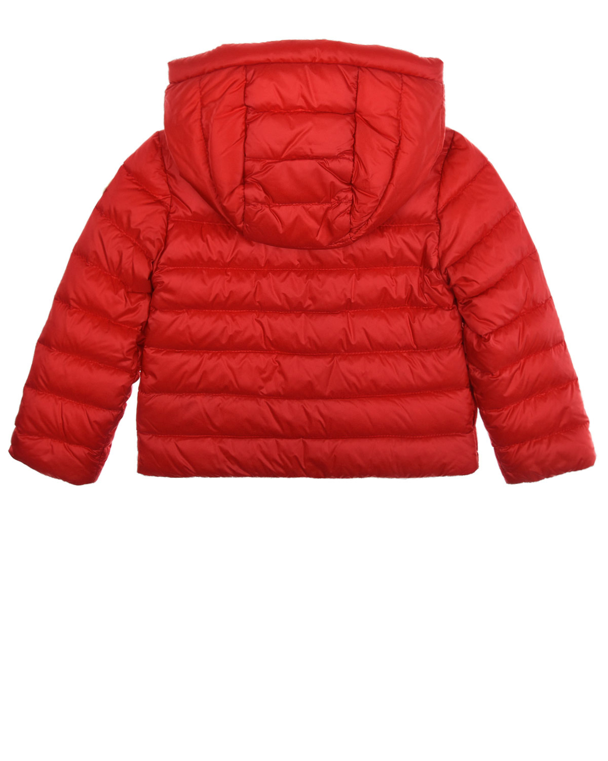 Красная стеганая куртка с капюшоном Moncler детская, размер 92, цвет красный - фото 2