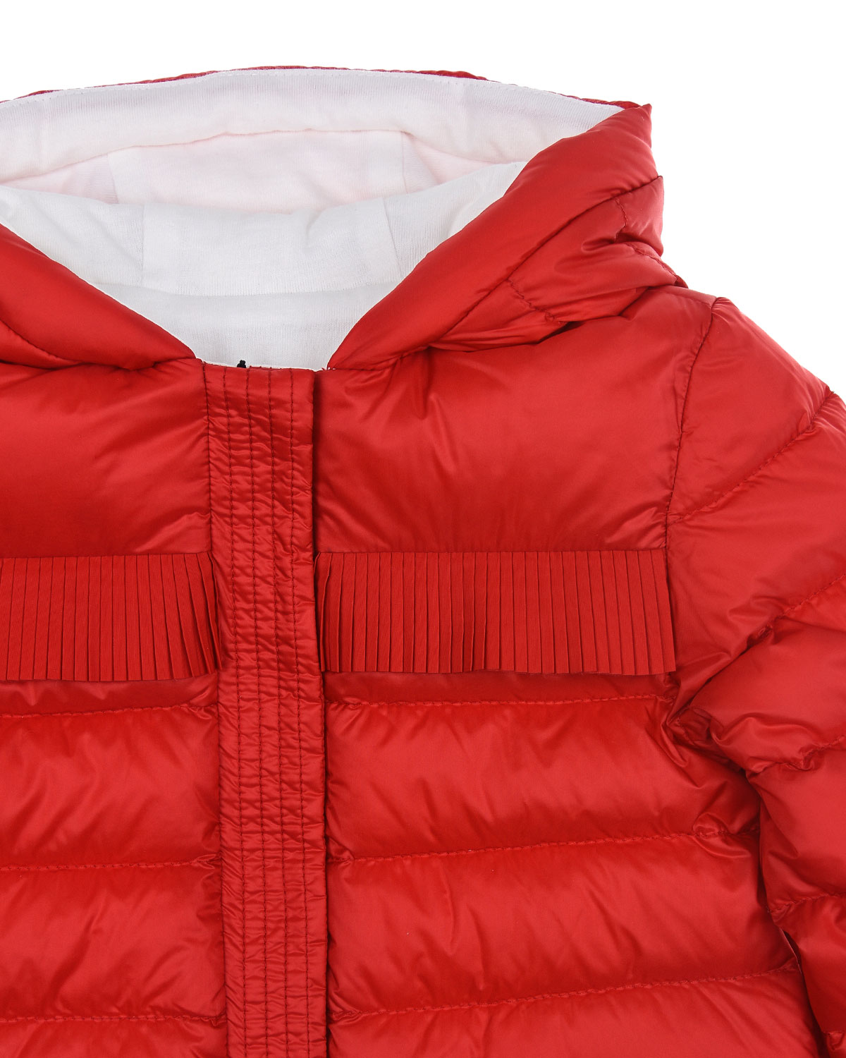Красная стеганая куртка с капюшоном Moncler детская, размер 92, цвет красный - фото 3