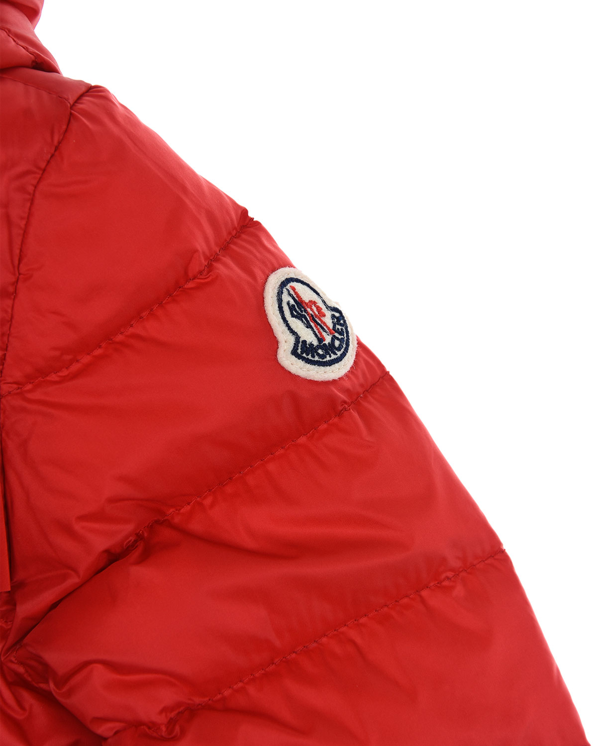 Красная стеганая куртка с капюшоном Moncler детская, размер 92, цвет красный - фото 4