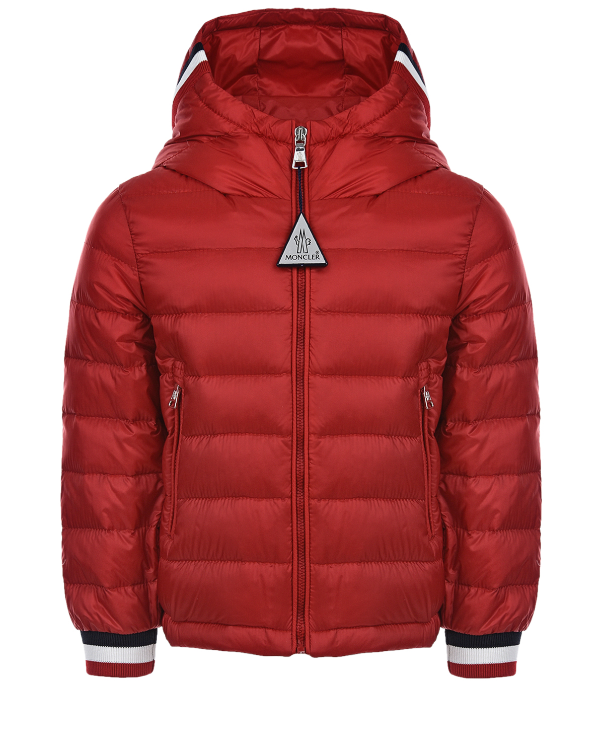 Стеганая куртка красного цвета Moncler детская, размер 104 - фото 1