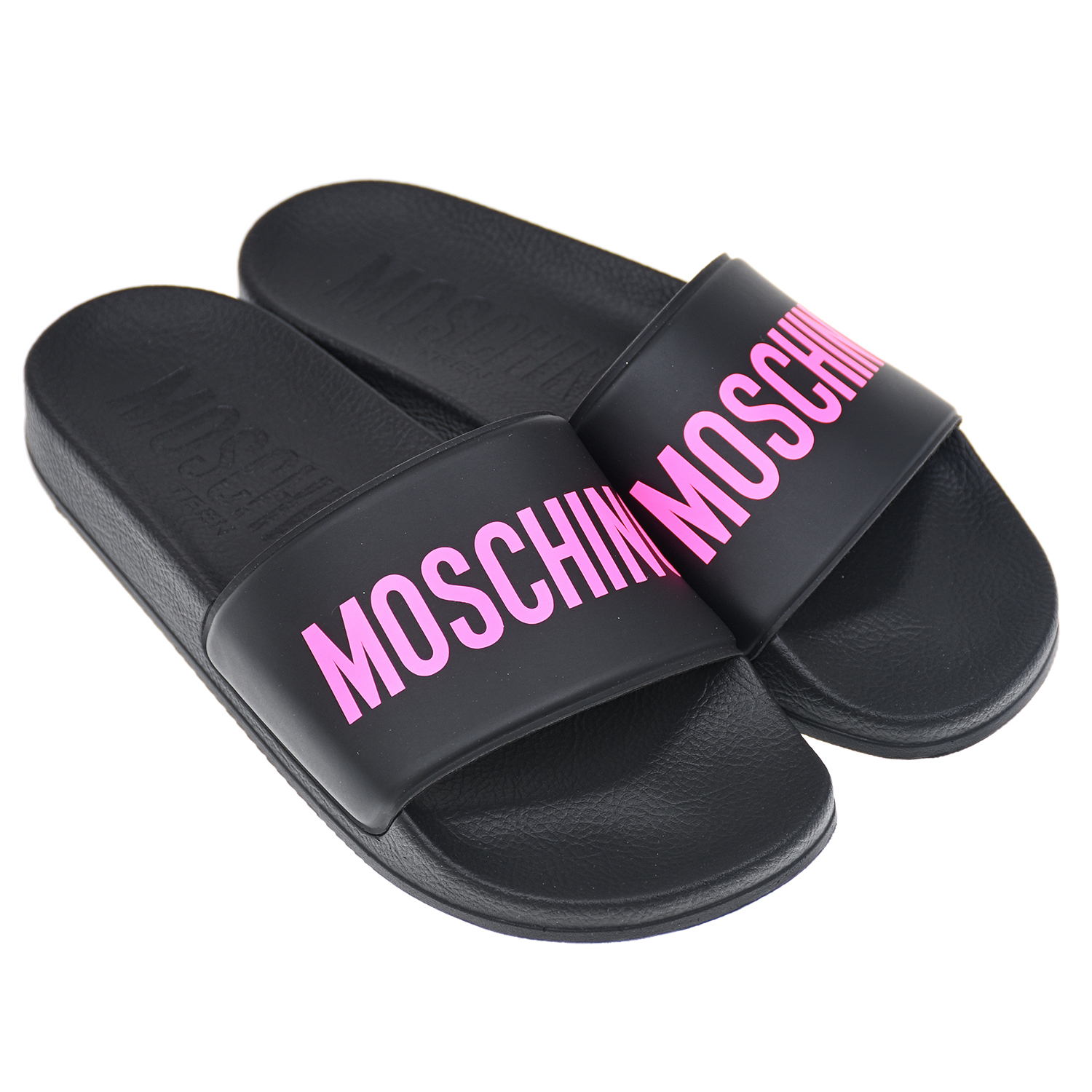 Черные шлепки с логотипом Moschino детские