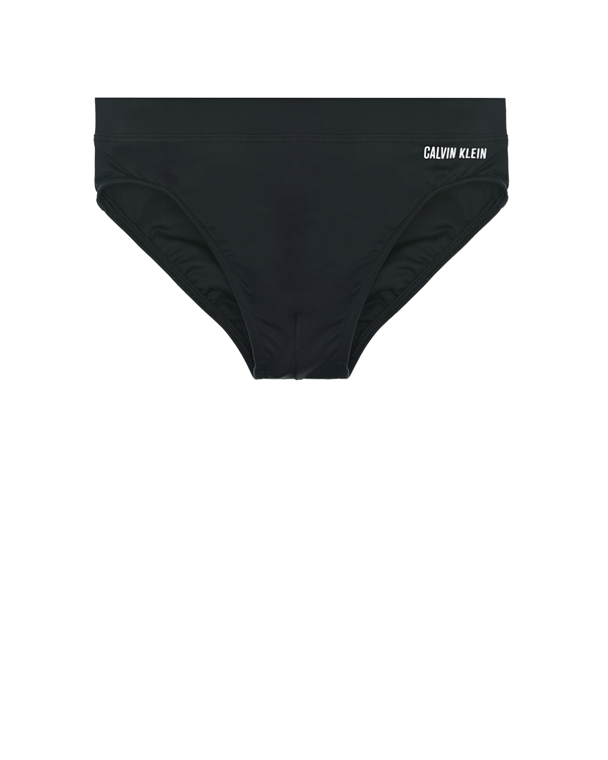 Черные плавки с белым логотипом Calvin Klein