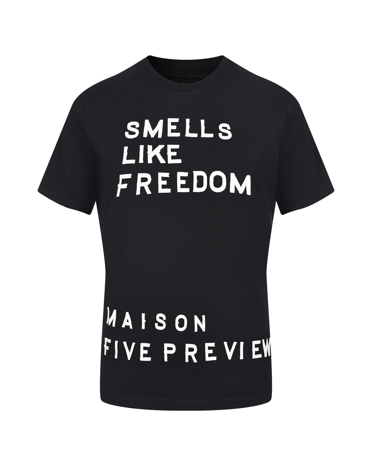 Черная футболка с принтом "FREEDOM" 5 Preview, размер 46, цвет черный - фото 1