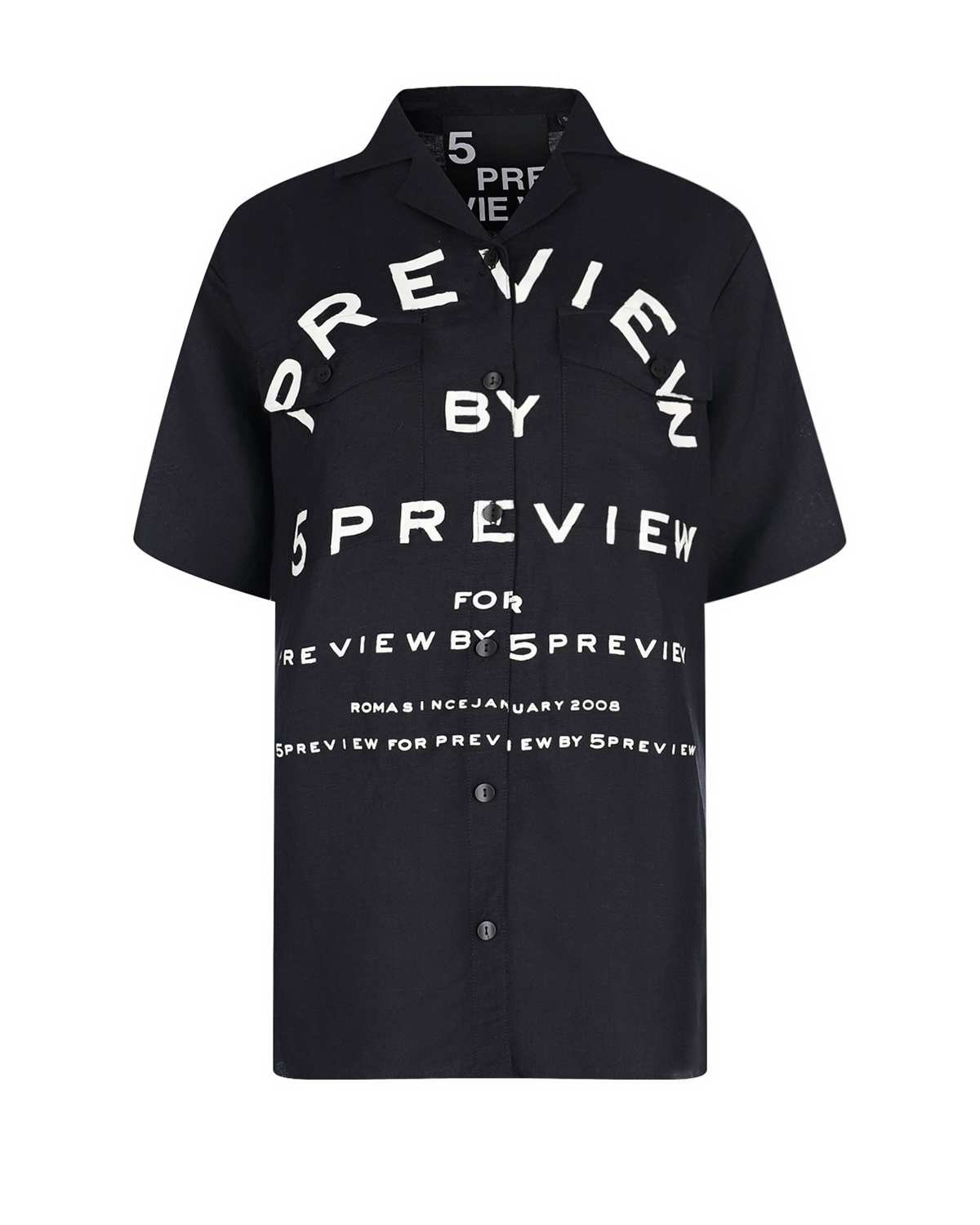 Черная рубашка с белым лого 5 Preview