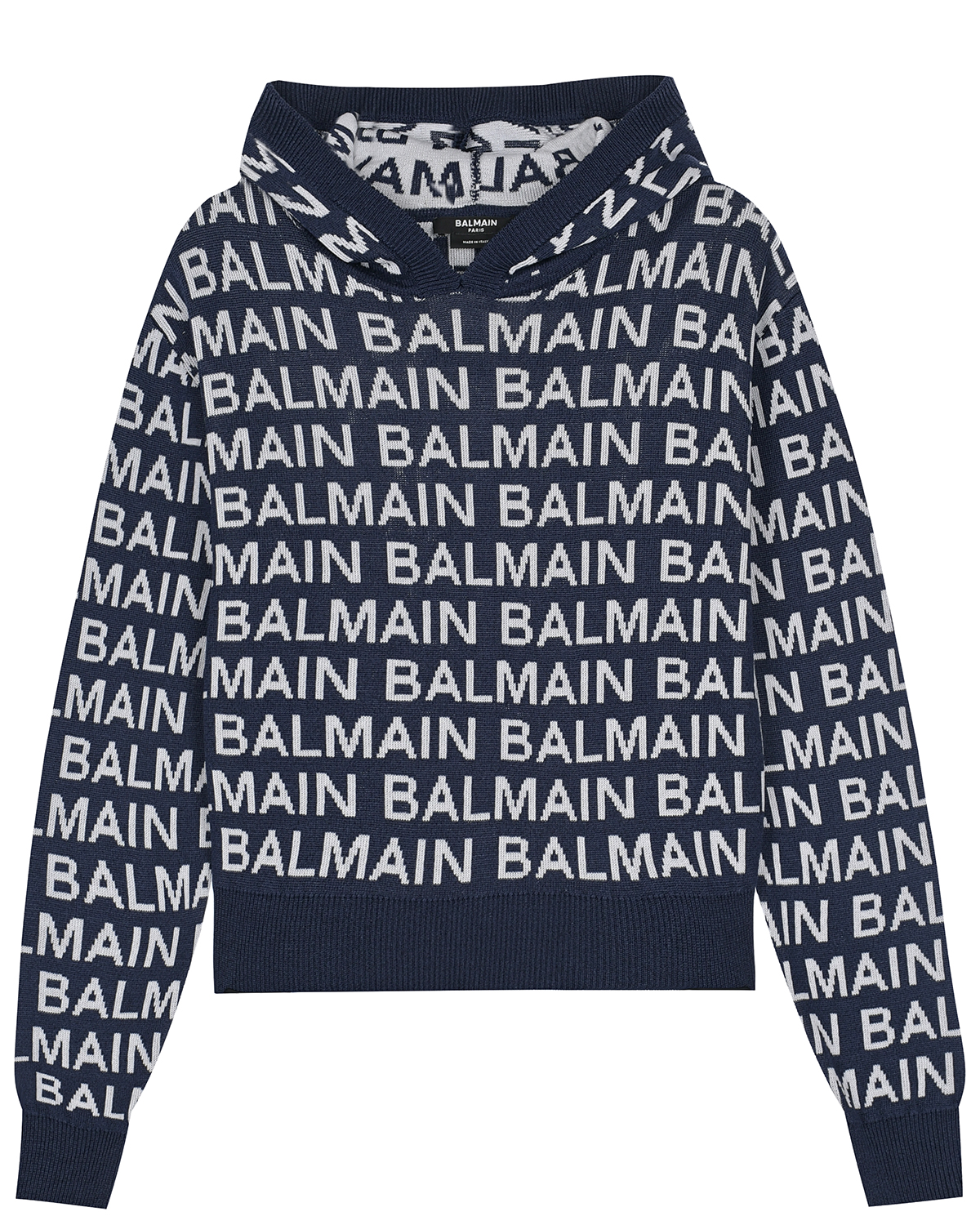 Джемпер с капюшоном и сплошным лого Balmain, размер 152, цвет мультиколор