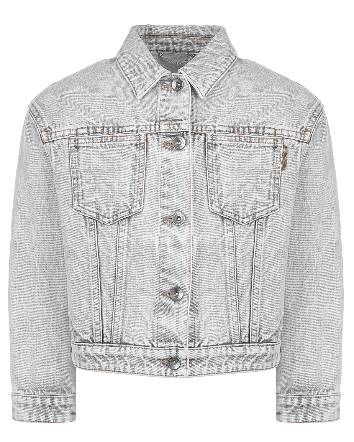 Серая джинсовая куртка Brunello Cucinelli, размер 116, цвет серый