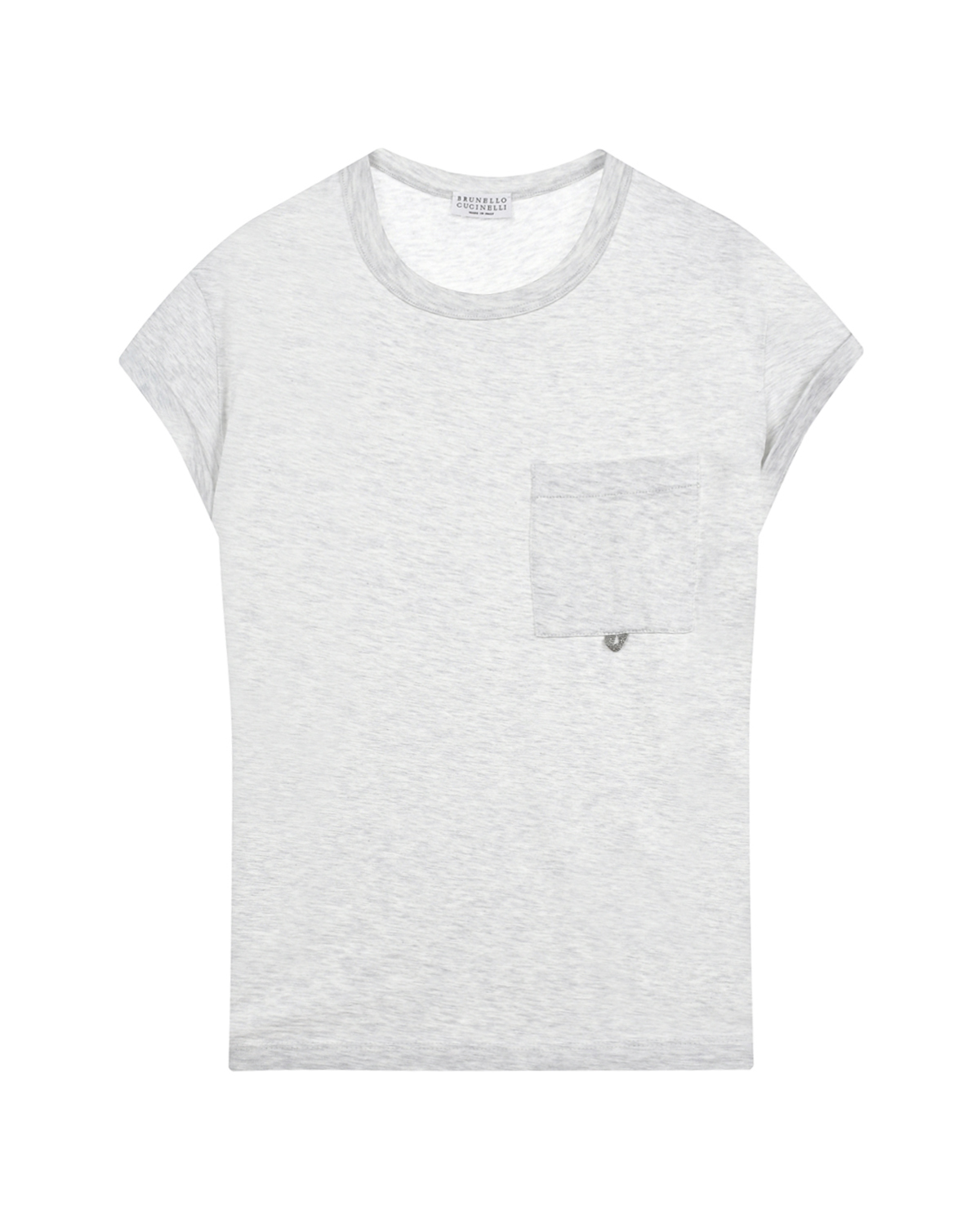 Светло-серая футболка с накладным карманом Brunello Cucinelli салфетка сервировочная полимер 45х30 см прямоугольная светло серая y4 6445