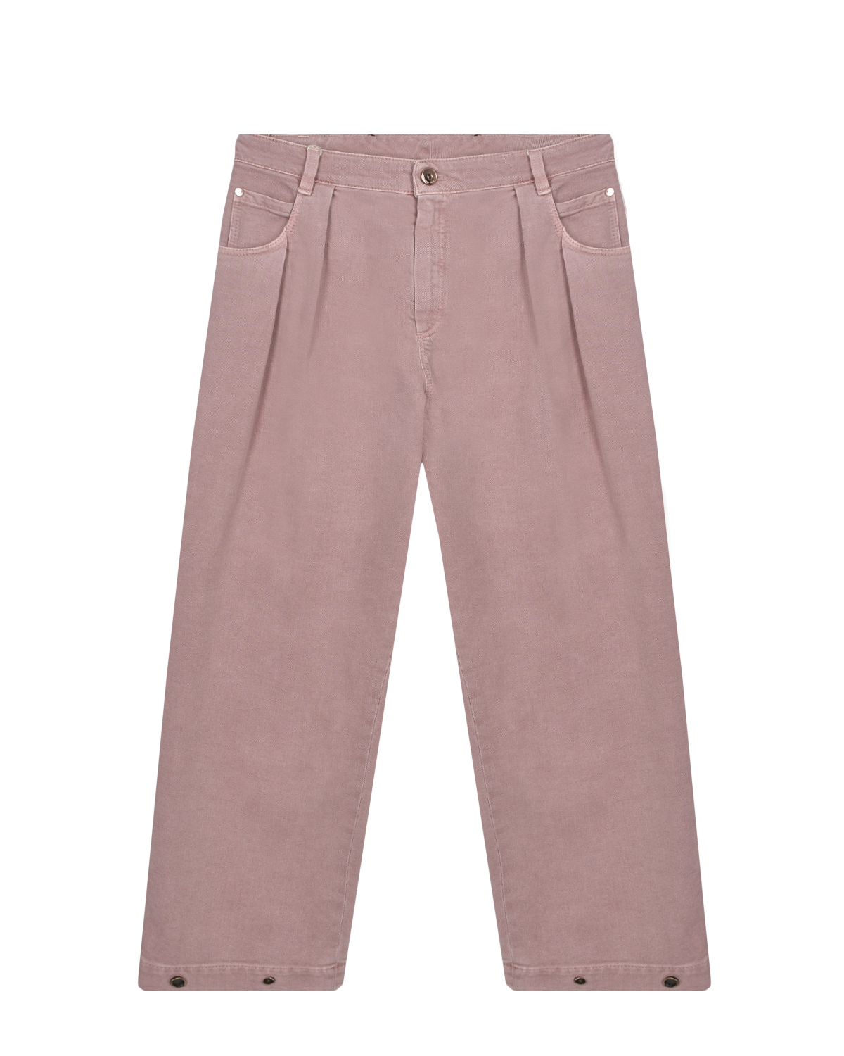 Светло-розовые брюки прямого кроя Brunello Cucinelli, размер 152, цвет розовый