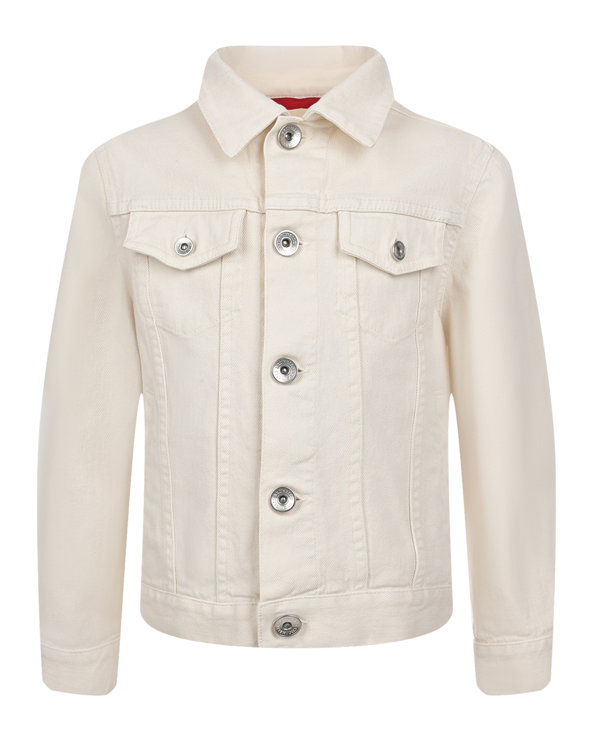 Белая джинсовая куртка Brunello Cucinelli, размер 140, цвет белый