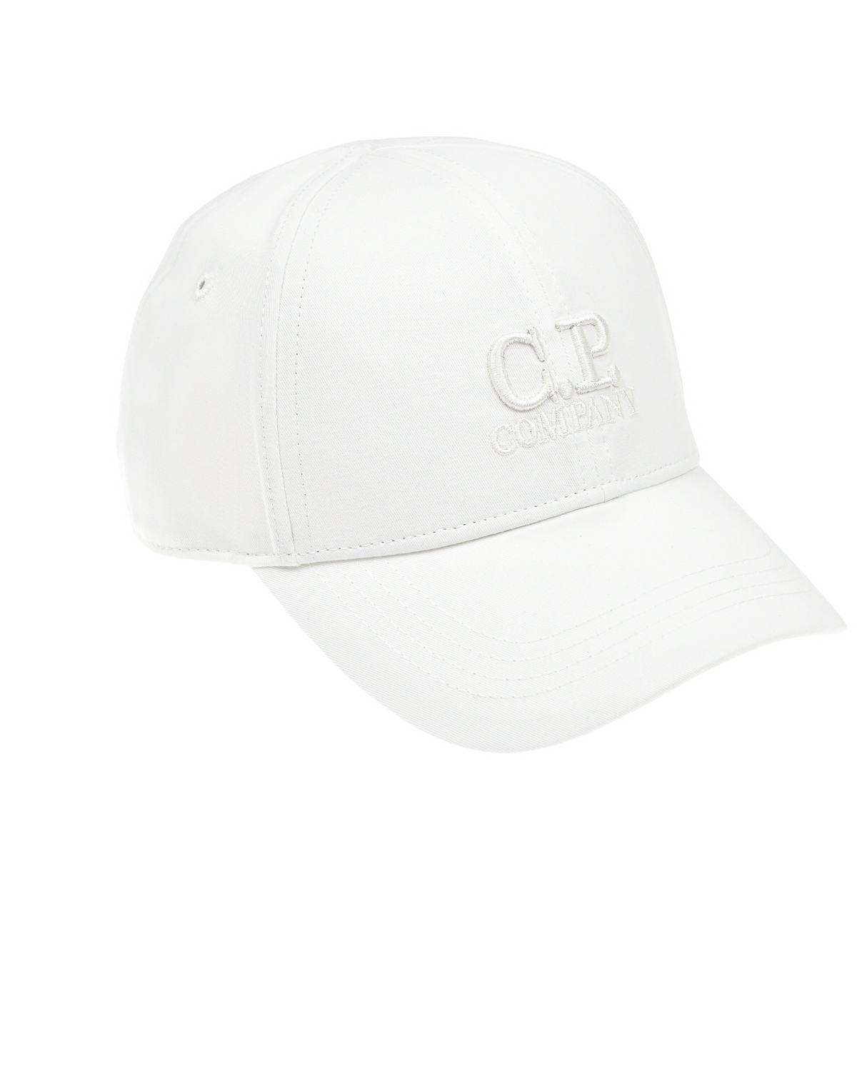 Белая бейсболка с вышитым лого CP Company, размер XS, цвет белый