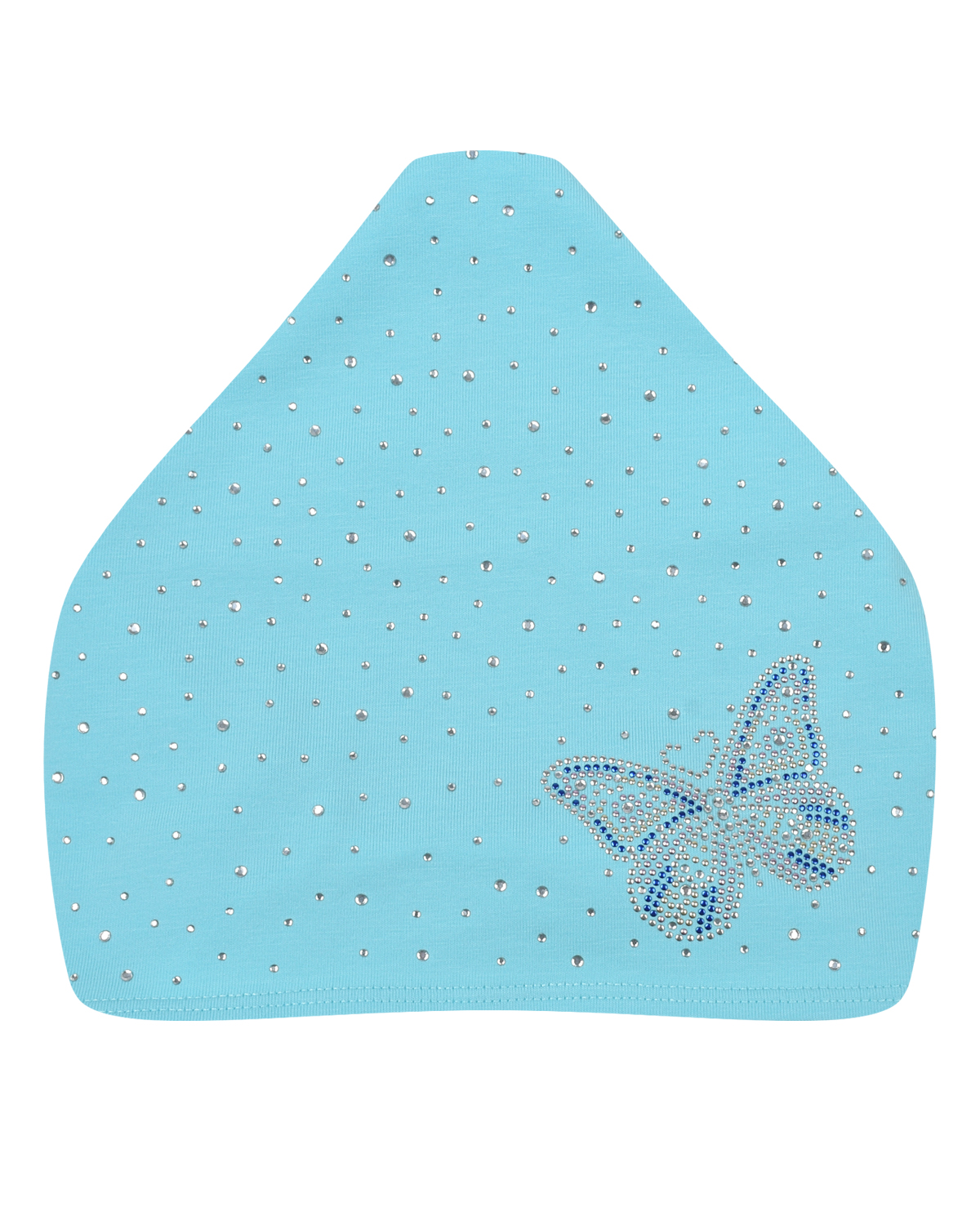Голубая косынка с бабочкой из стразов Chobi, размер 49, цвет голубой