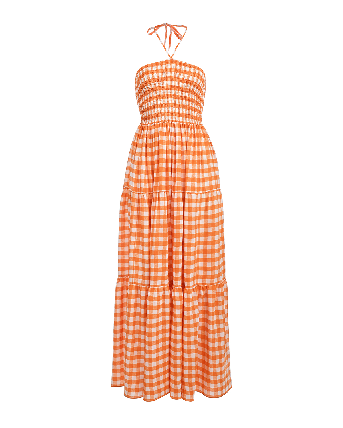 Платье в оранжево-белую клетку Dan Maralex, размер 42, цвет оранжевый - фото 1