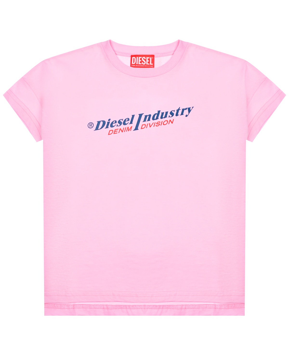 Розовая футболка с лого Diesel футболка с леопардовым лого moschino