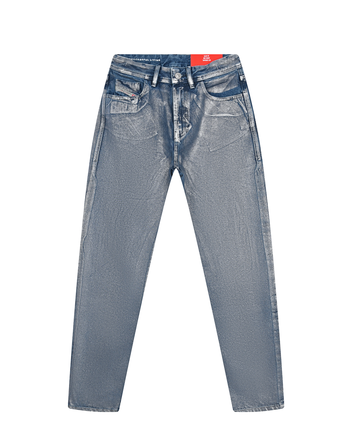 Синие джинсы с серебристым напылением Diesel, размер 140, цвет мультиколор - фото 1