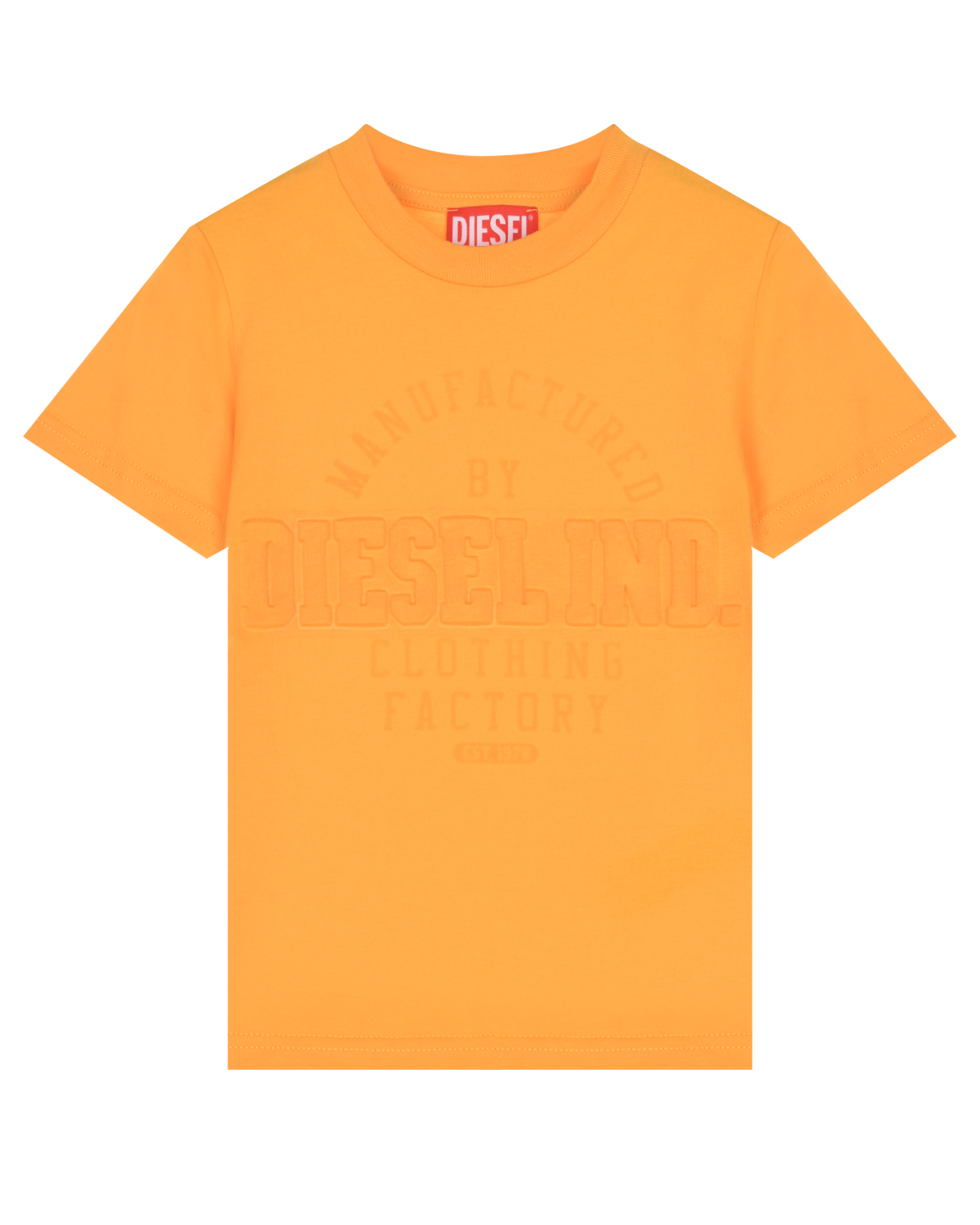 Оранжевая футболка с лого в тон Diesel, размер 152, цвет оранжевый - фото 1