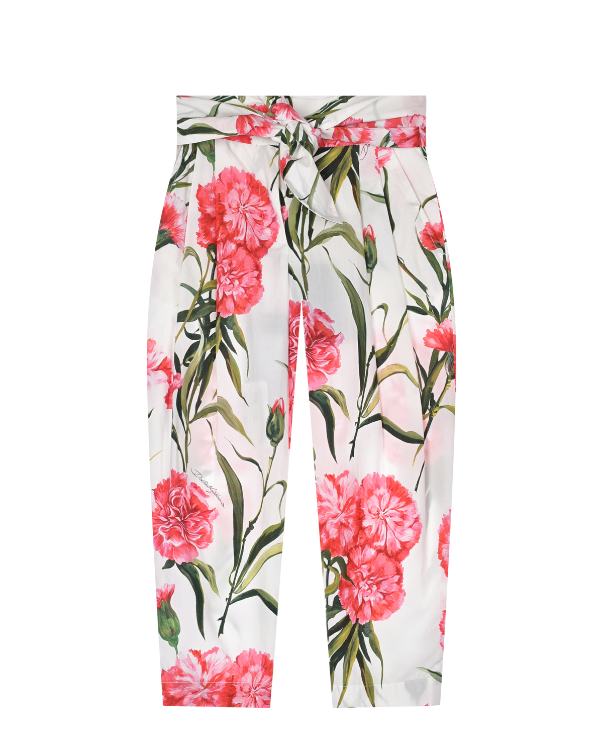 

Белые брюки с принтом "гвоздики" Dolce&Gabbana, Мультиколор, Белые брюки с принтом "гвоздики" Dolce&Gabbana