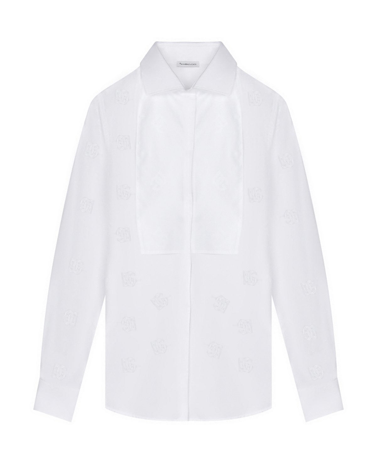 Белая рубашка с жаккардовым узором "DG" Dolce&Gabbana