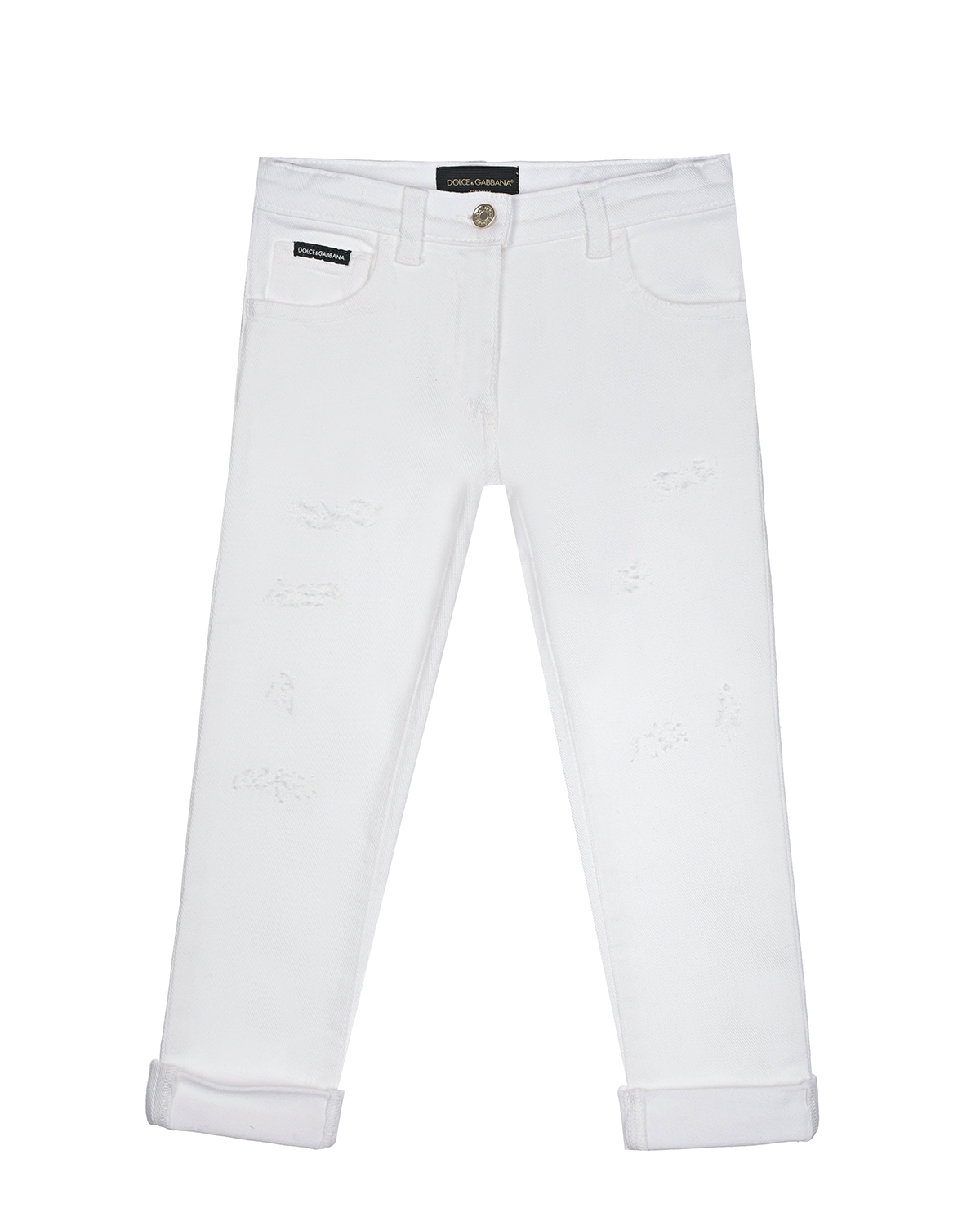 Белые джинсы с отворотами Dolce&Gabbana джинсы dolce