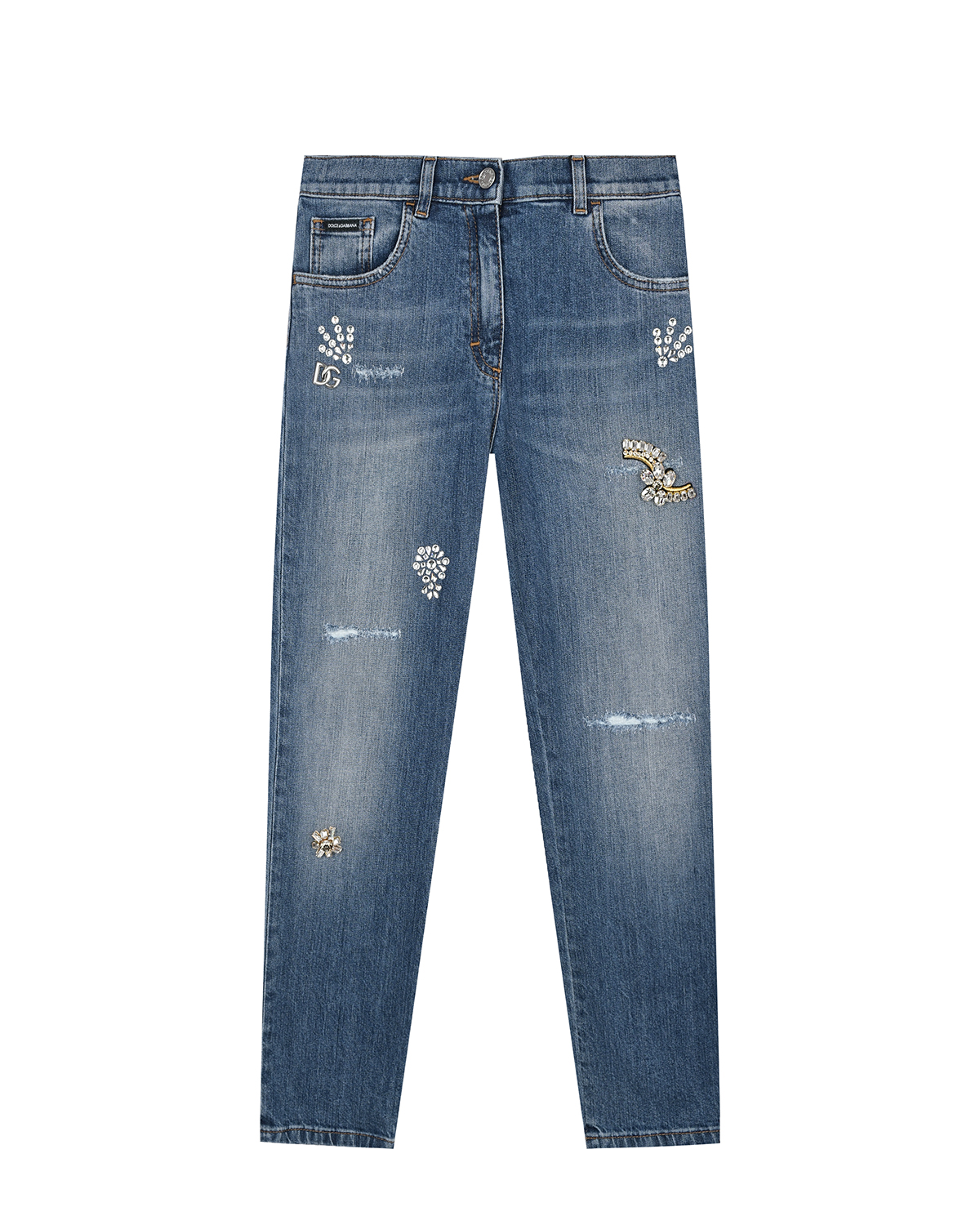 Синие джинсы со стразами Dolce&Gabbana