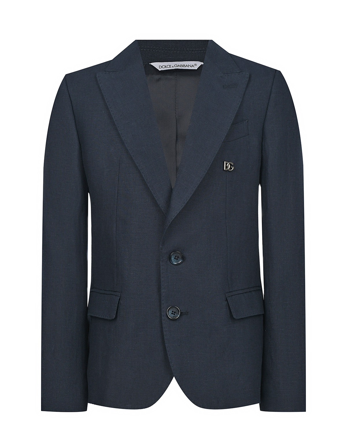 Синий льняной пиджак Dolce&Gabbana, размер 152 - фото 1