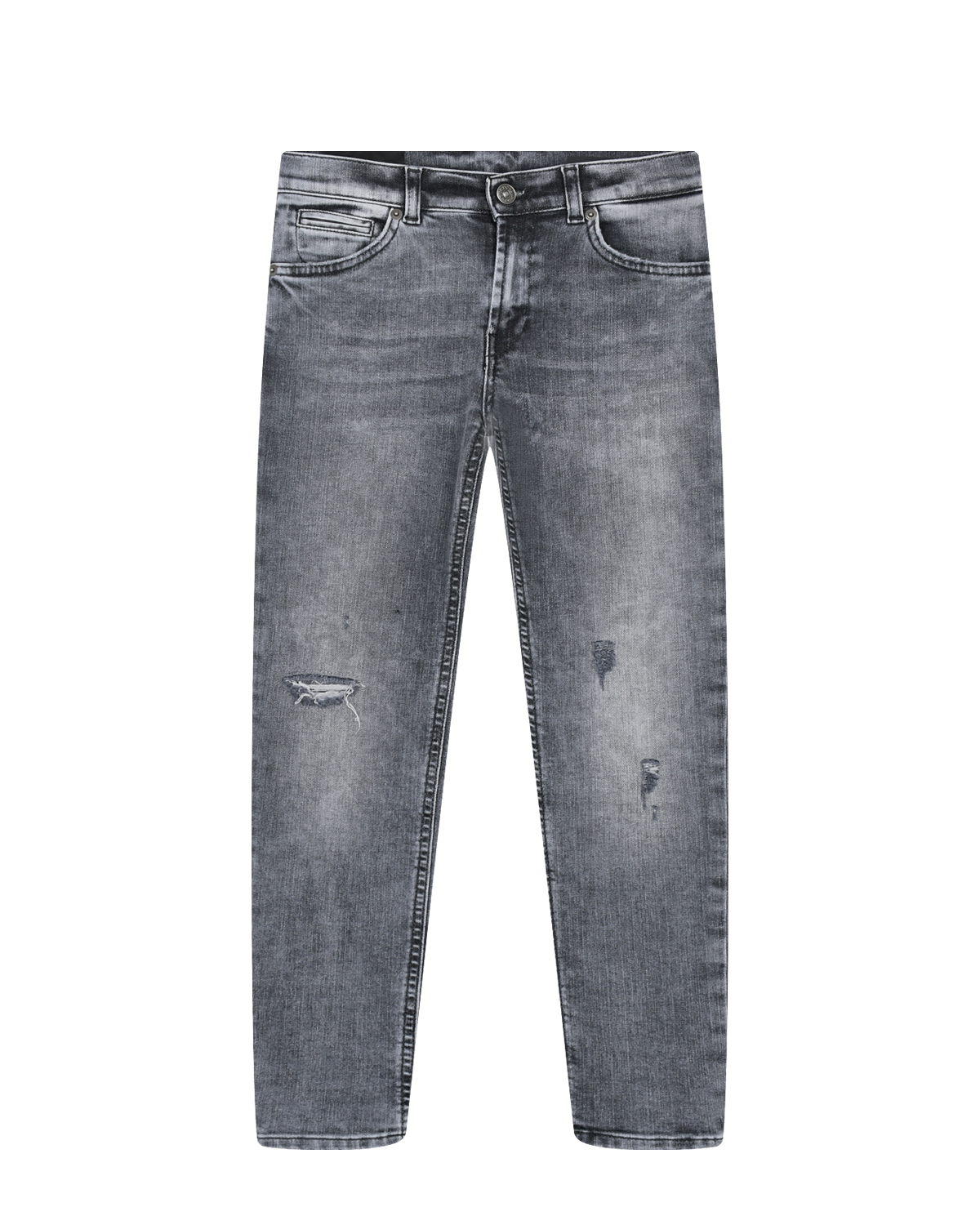 Серые джинсы с разрезами Dondup