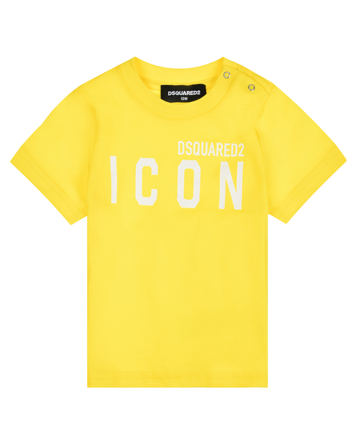 Желтая футболка с белым лого Dsquared2