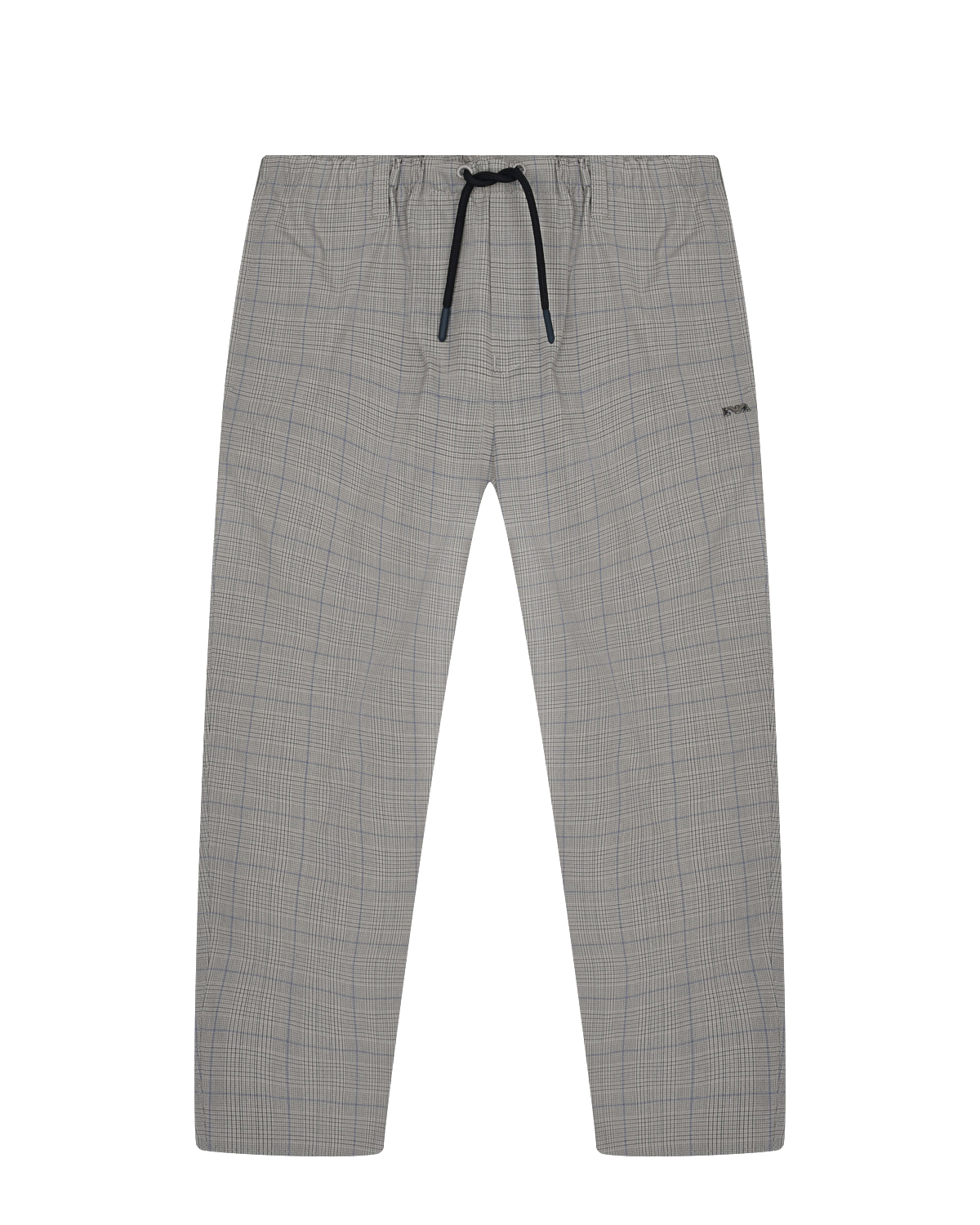 Бежевые брюки в клетку Emporio Armani, размер 110, цвет бежевый