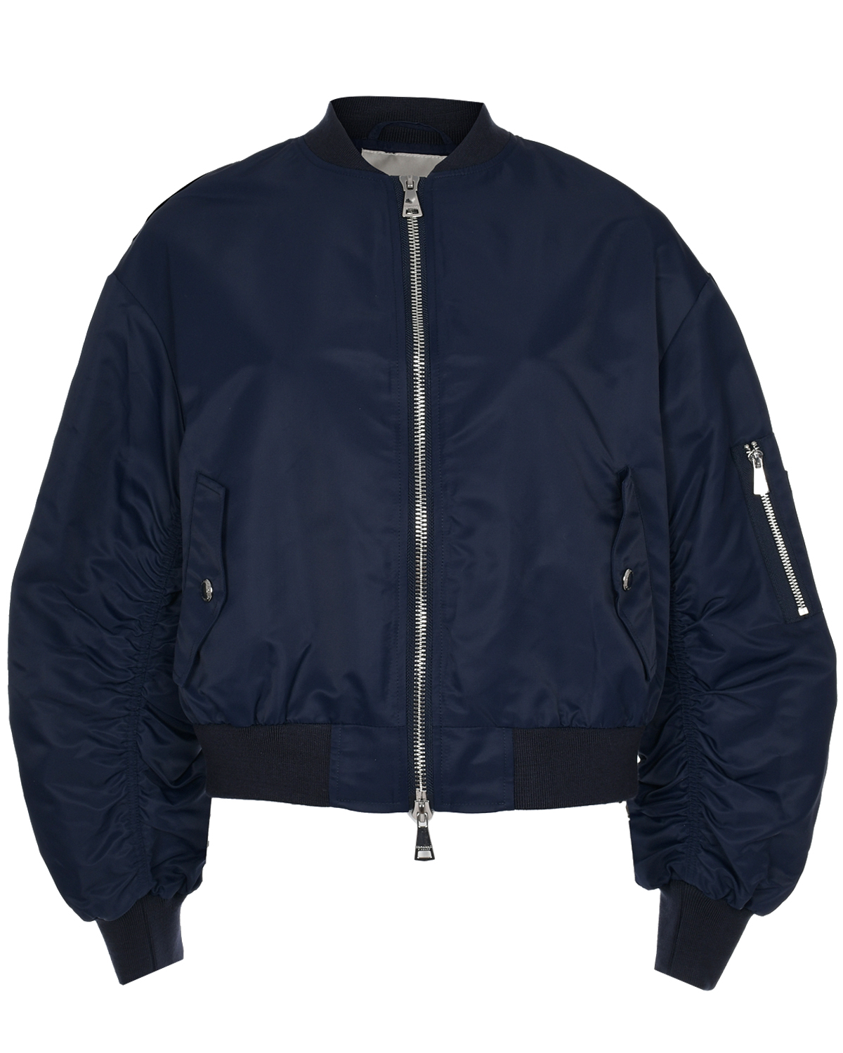 Темно-синяя куртка-бомбер Ermanno Firenze, размер 40, цвет нет цвета